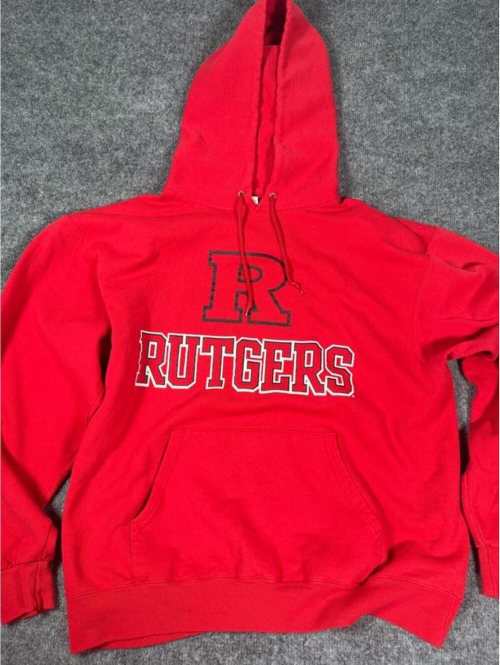 Champion Eco Rutgers University Red Hoodie Sweatshirt Large